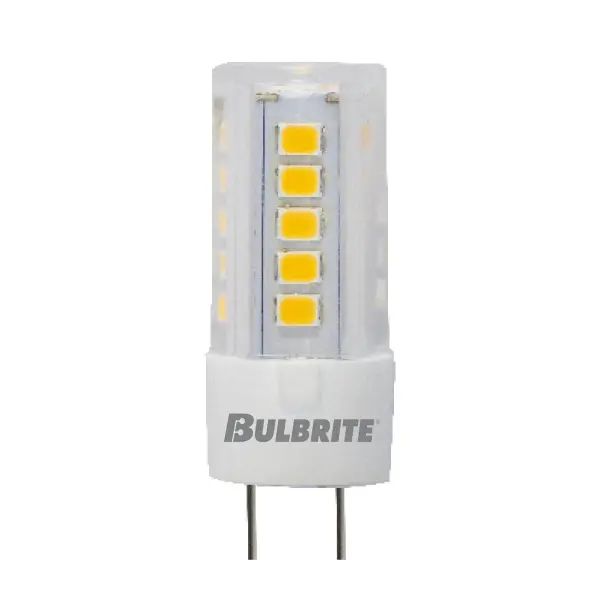 This compact LED T5 bulb delivers 400 lumens of warm 3000K light while using just 4.5W, replacing traditional 40W incandescent bulbs. Perfect retrofit for halogen and xenon fixtures with G4 bi-pin base.