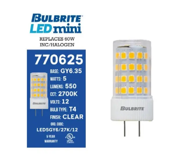 LED T7 Mini Bulb - 5W (60W Equivalent) Warm White - Image 3