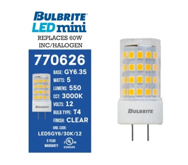 LED T7 Mini Bulb - 5W (60W Equivalent) Soft White 3000K - Image 3