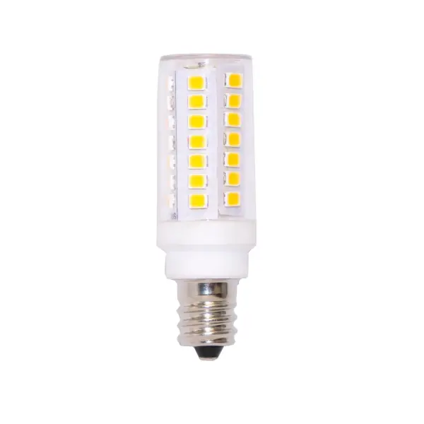 This compact LED bulb delivers 550 lumens of warm 3000K light while using just 5W of power. The E11 mini-candelabra base fits existing fixtures, making it a perfect retrofit for halogen and xenon lamps in both residential and commercial settings.