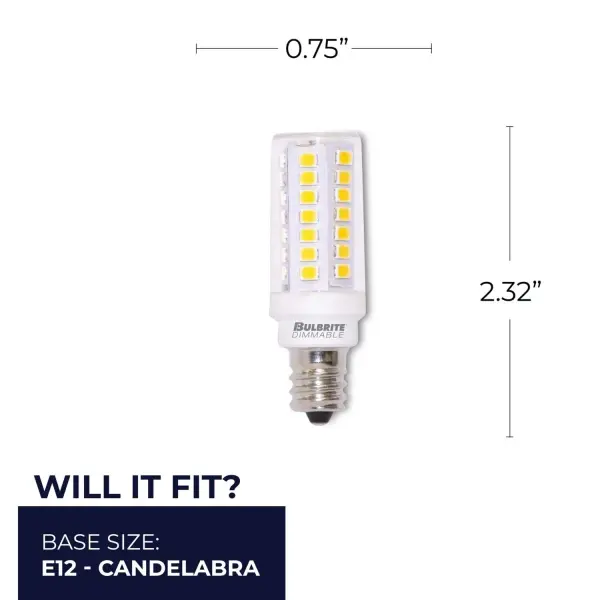 5W LED E12 Mini Bulb - 2700K Dimmable - Image 4
