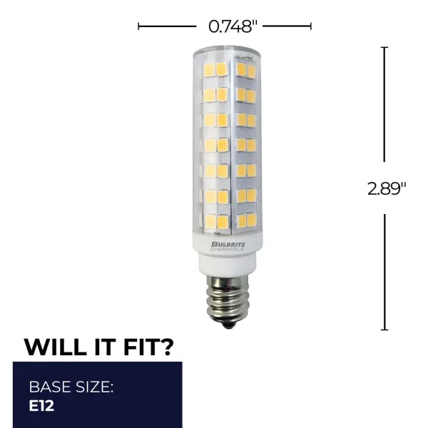 6.5W LED E12 Candelabra Bulb - 2700K Warm White - Image 4