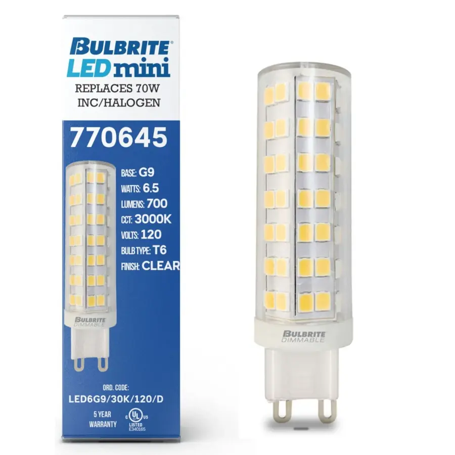 LED T6 G9 Bi-Pin Bulb - 6.5W (70W Equivalent) - Image 2