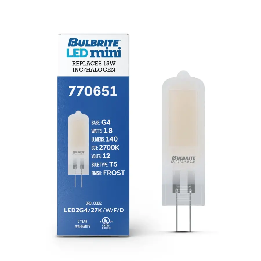1.8W LED G4 Wafer Bulb - Frosted Glass 2700K - Image 2