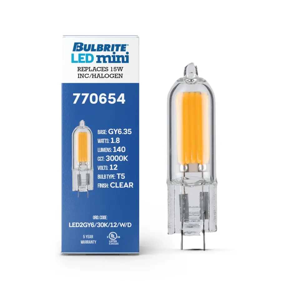 1.8W LED GY6 Wafer Mini Bulb 3000K 12V - Image 2