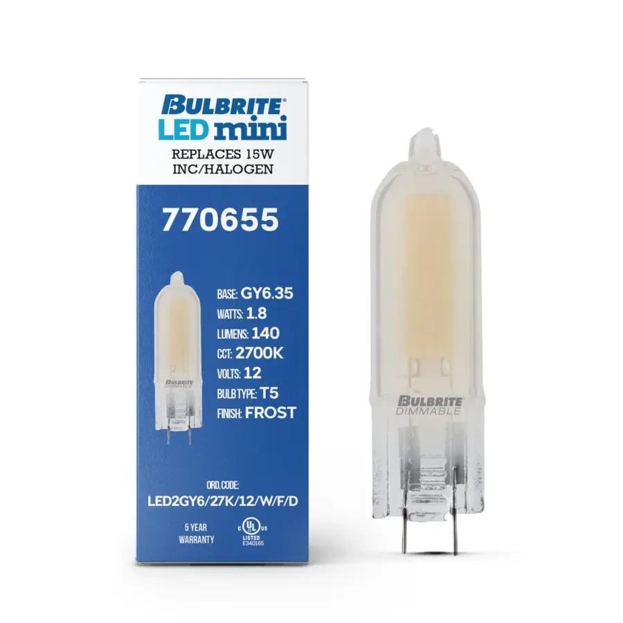 1.8W LED GY6 Wafer Bulb - 2700K Warm White - Image 2