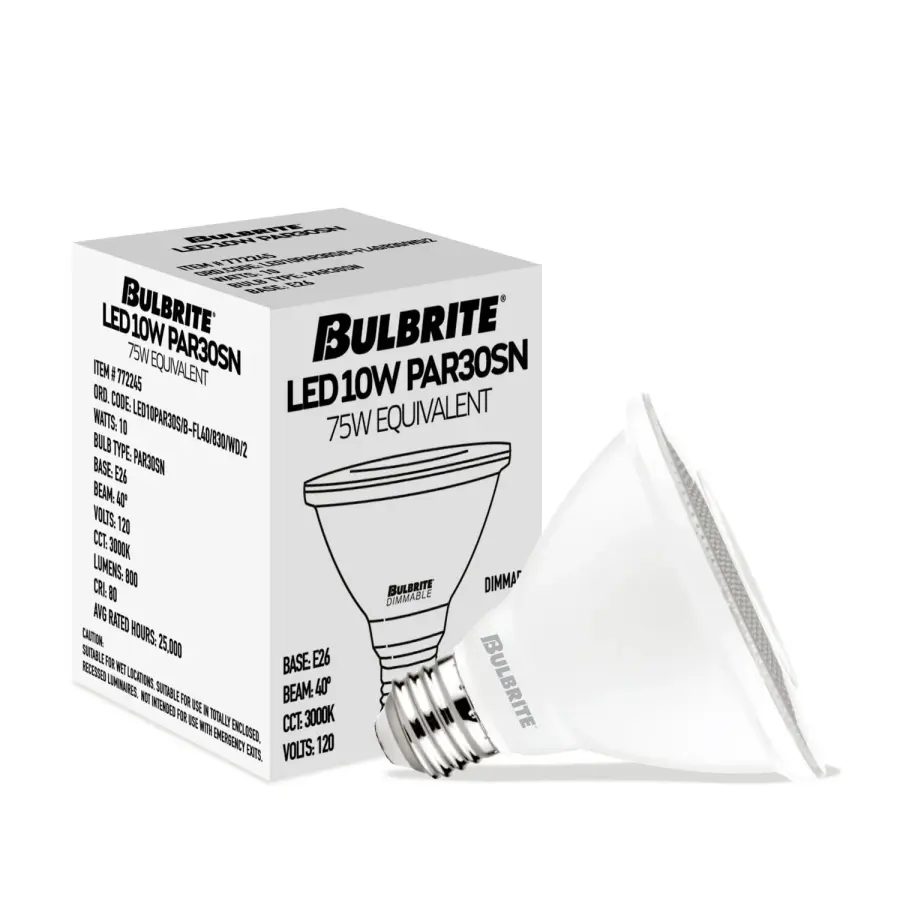 PAR30 Short Neck LED Bulb - 10W, 3000K Warm White - Image 2