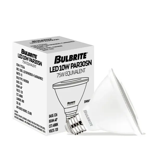 This PAR30 short neck LED bulb delivers reliable 4000K neutral white light with smooth dimming performance. UL wet location rated and suitable for enclosed fixtures, it's ideal for both residential and commercial spaces. - alternate view