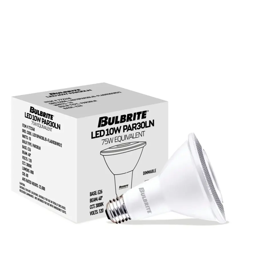 PAR30 Long Neck LED Bulb - 10W, 3000K Warm White - Image 2