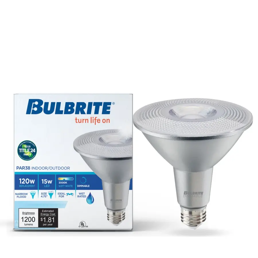 15W LED PAR38 Dimmable Flood Bulb - 3000K Soft White - Image 2