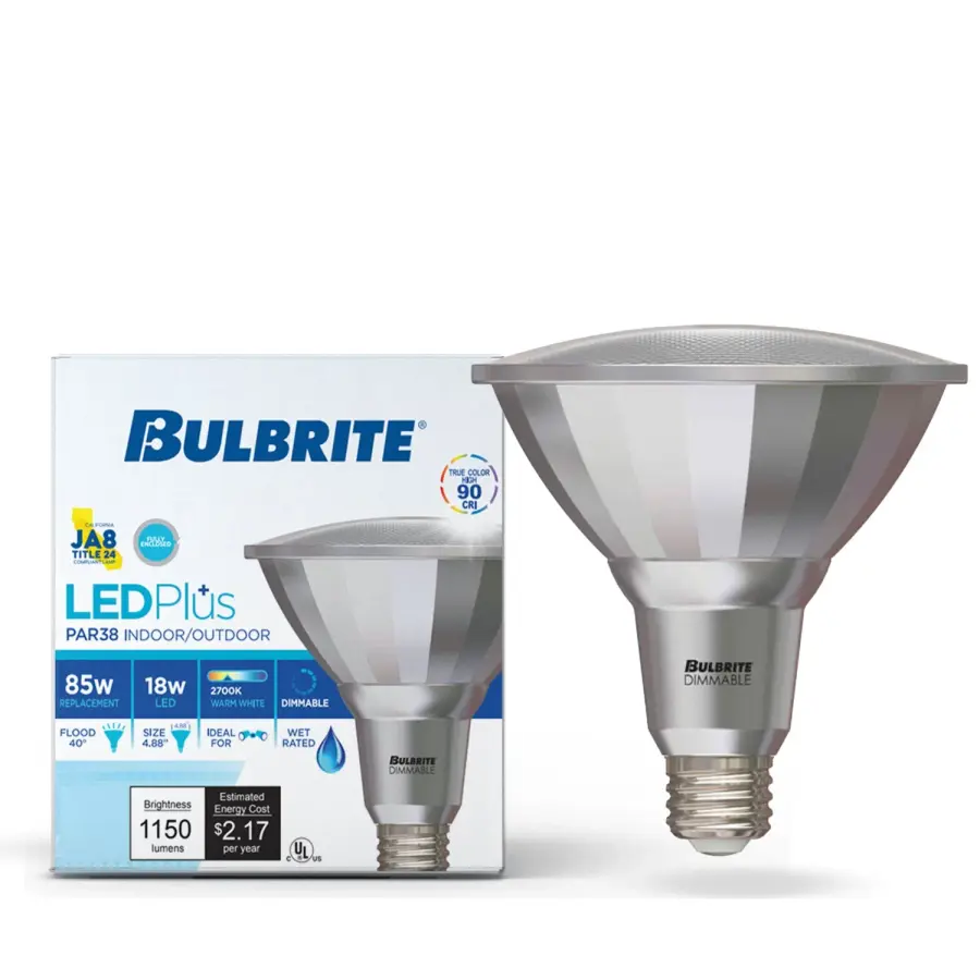 18W LED PAR38 Dimmable Flood Bulb - 2700K Warm White - Image 2