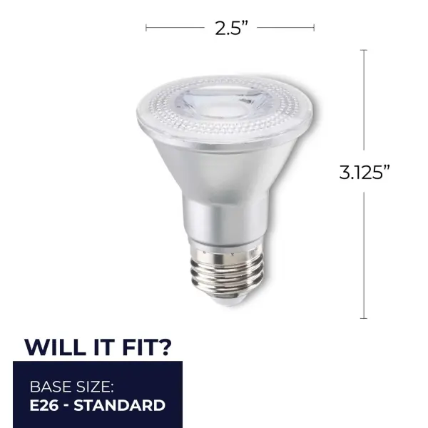7W LED PAR20 Dimmable Flood Bulb - 3000K Wet Rated - Image 4