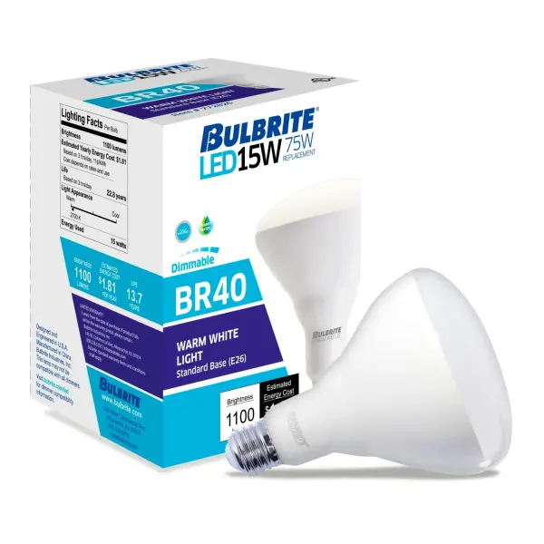 15W LED BR40 Dimmable Reflector Bulb - 2700K Warm White - Image 3