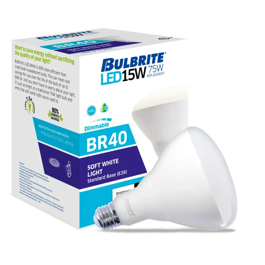 BR40 LED Dimmable Reflector Bulb - 15W, 3000K - Image 3