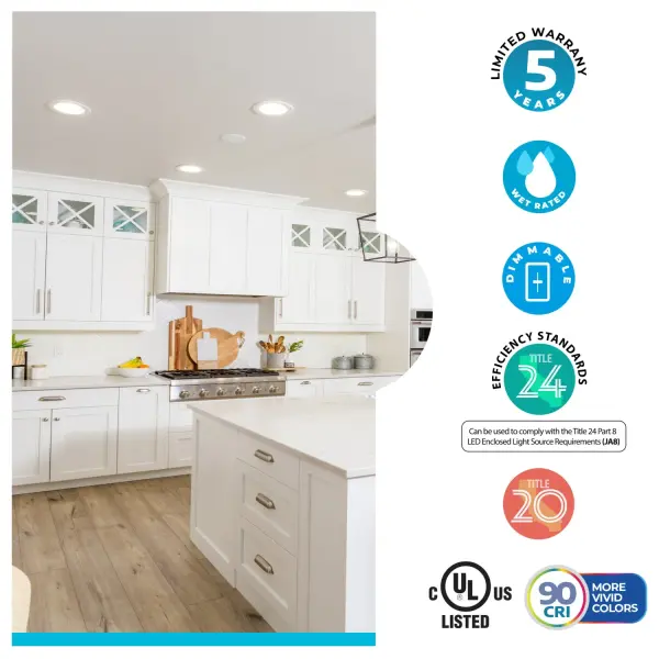 4" LED Recessed Downlight - White Round - Image 5