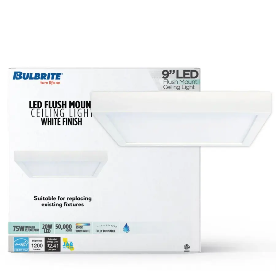 9" Square LED Flush Mount Ceiling Light - Image 2