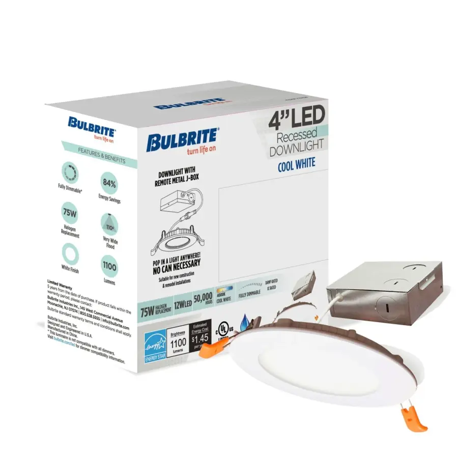 4" LED High Lumen Recessed Downlight with Remote Junction Box - Image 2