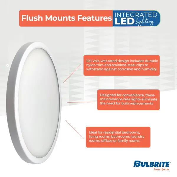 7" LED Flush Mount Ceiling Light - White - Image 3