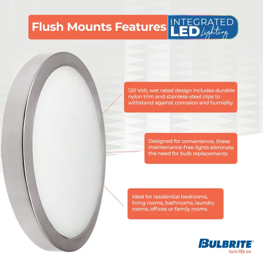 7" LED Flush Mount Ceiling Light - Brushed Nickel - Image 3