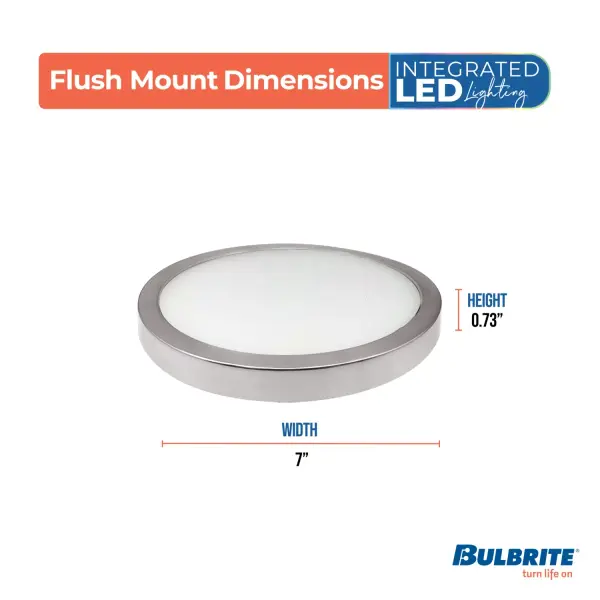 7" LED Flush Mount Ceiling Light - Brushed Nickel - Image 4