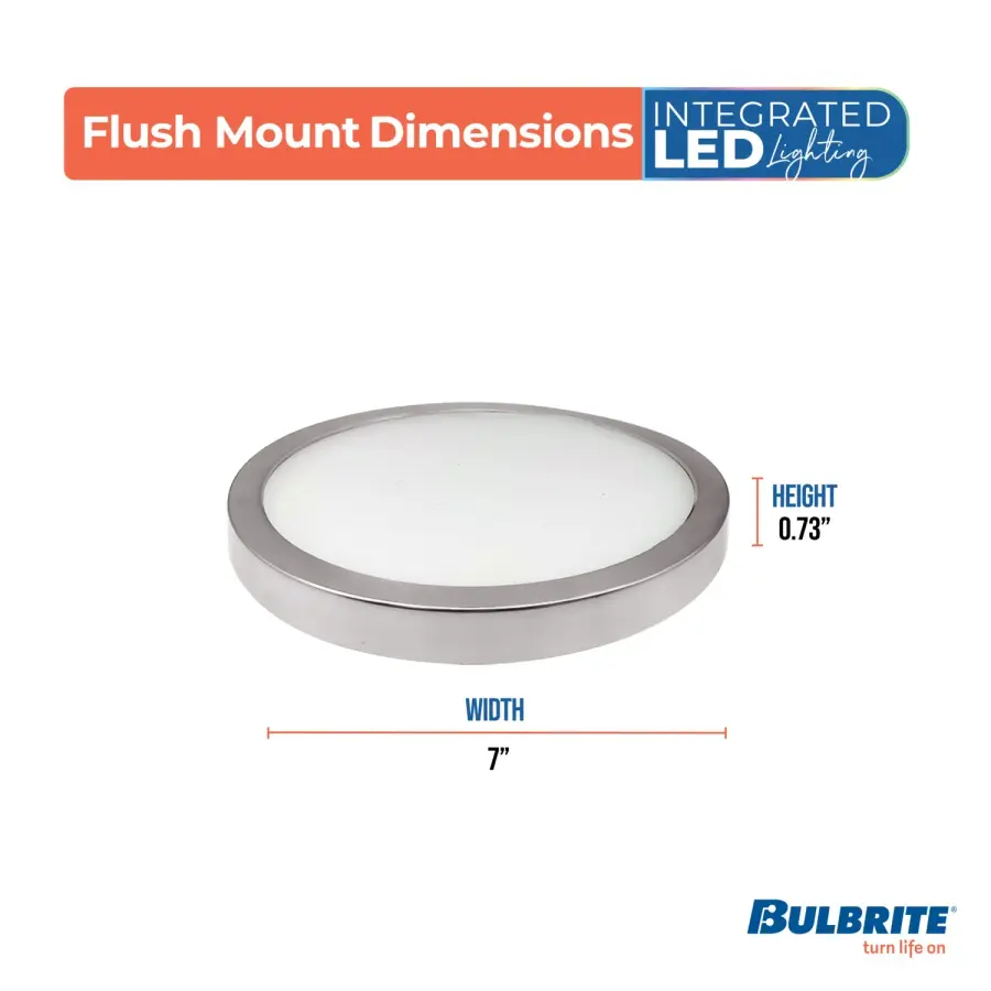 7" LED Flush Mount Ceiling Light - Brushed Nickel - Image 4
