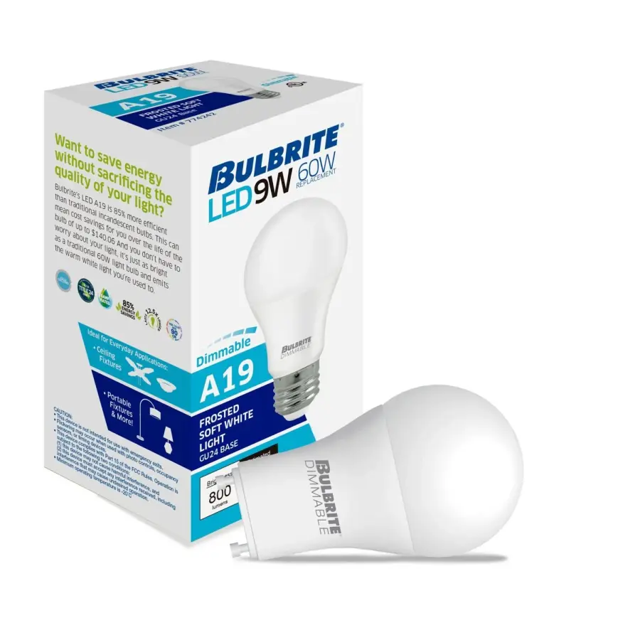 9W LED A19 Dimmable Bulb - GU24 Base - Image 2