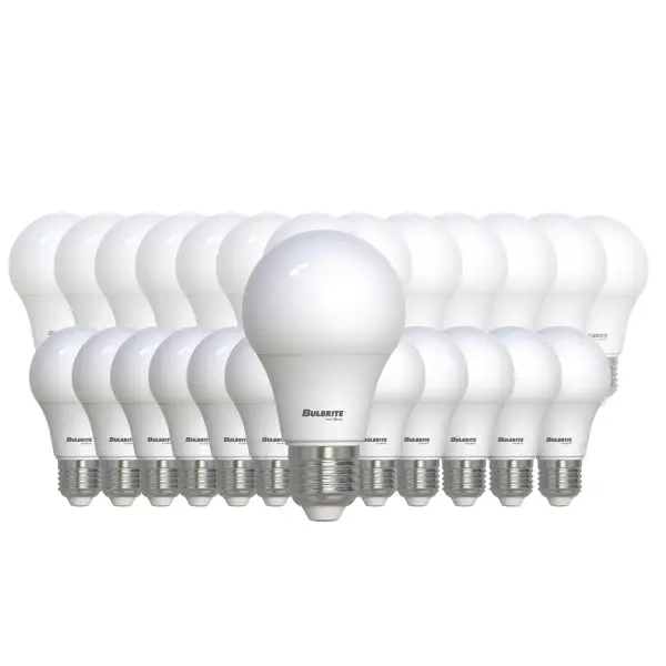This LED A19 bulb delivers 750 lumens of warm 3000K light while using only 8.5W, replacing traditional 60W incandescent bulbs. The frosted finish provides even, glare-free illumination with a 10,000-hour lifespan.