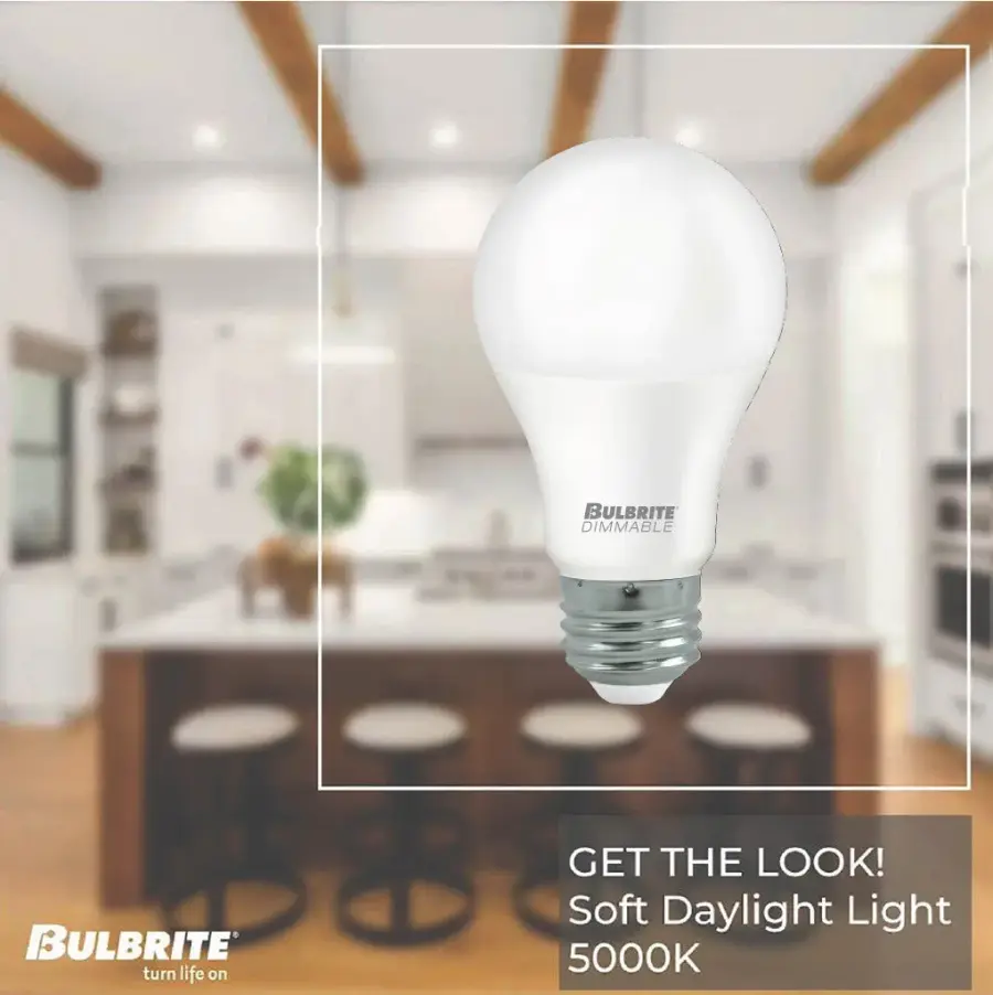 9W LED A19 Dimmable Bulb - Soft Daylight (5000K) - Image 4