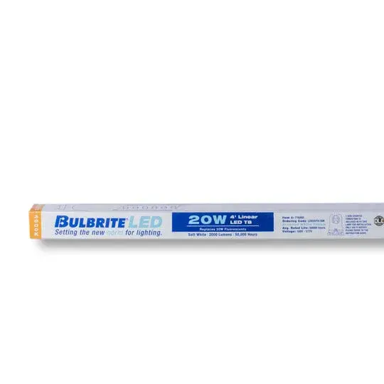 This 20W LED T8 tube delivers 2000 lumens of soft white light while using significantly less energy than traditional fluorescent bulbs. The frost finish reduces glare for comfortable illumination in workspaces and utility areas. - alternate view