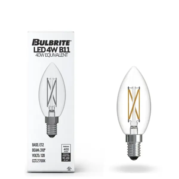 LED B11 Filament Candelabra Bulb - 40W Equivalent - Image 2