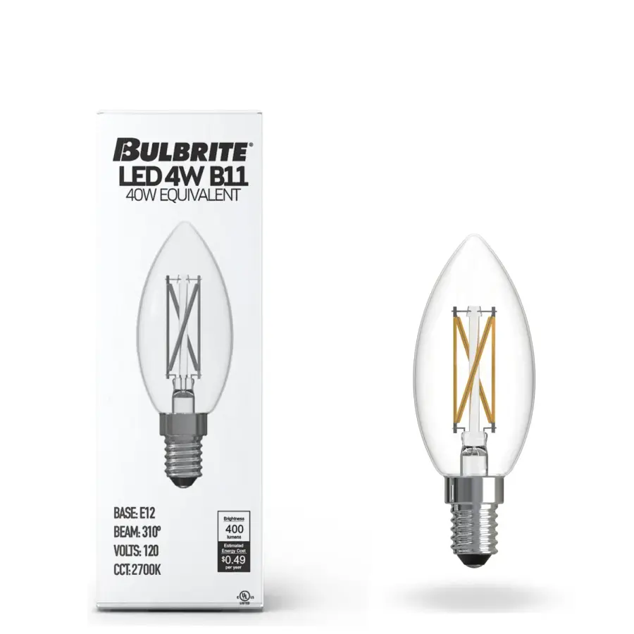 LED B11 Filament Candelabra Bulb - 40W Equivalent - Image 2