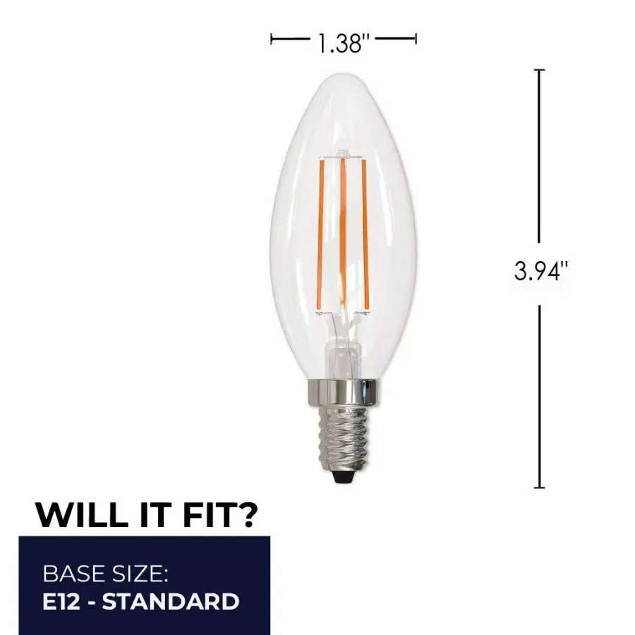 LED Filament B11 Candelabra Bulb - 60W Equivalent - Image 7