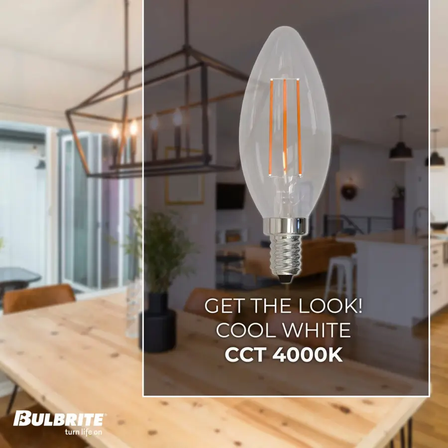 Filaments B11 LED Candelabra Bulb - Cool White 4000K - Image 4