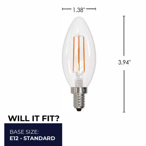 Filaments B11 LED Candelabra Bulb - Cool White 4000K - Image 7