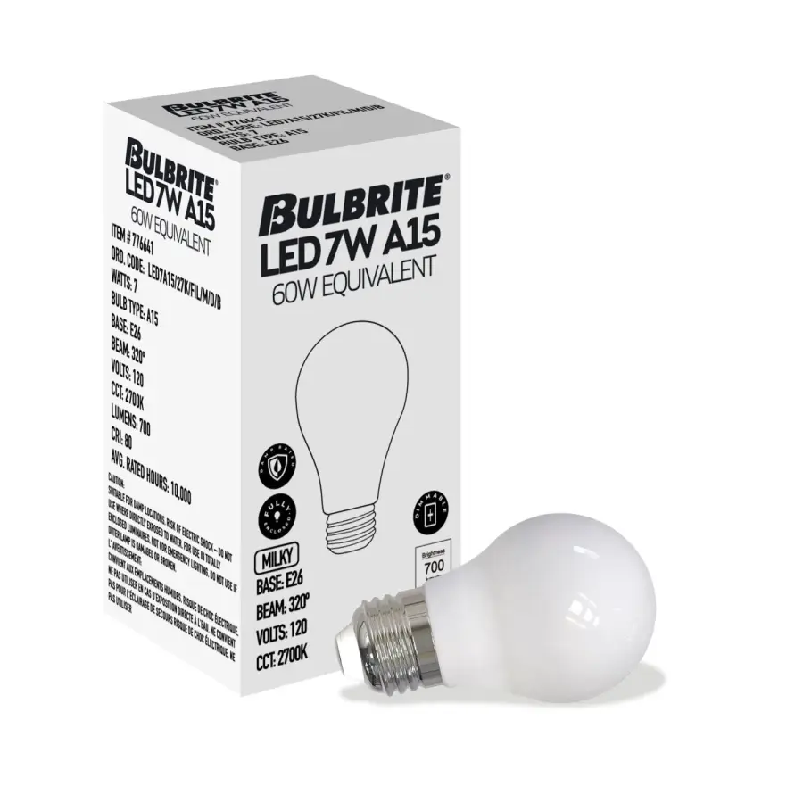 A15 LED Filament Bulb - Milky Finish - Image 2