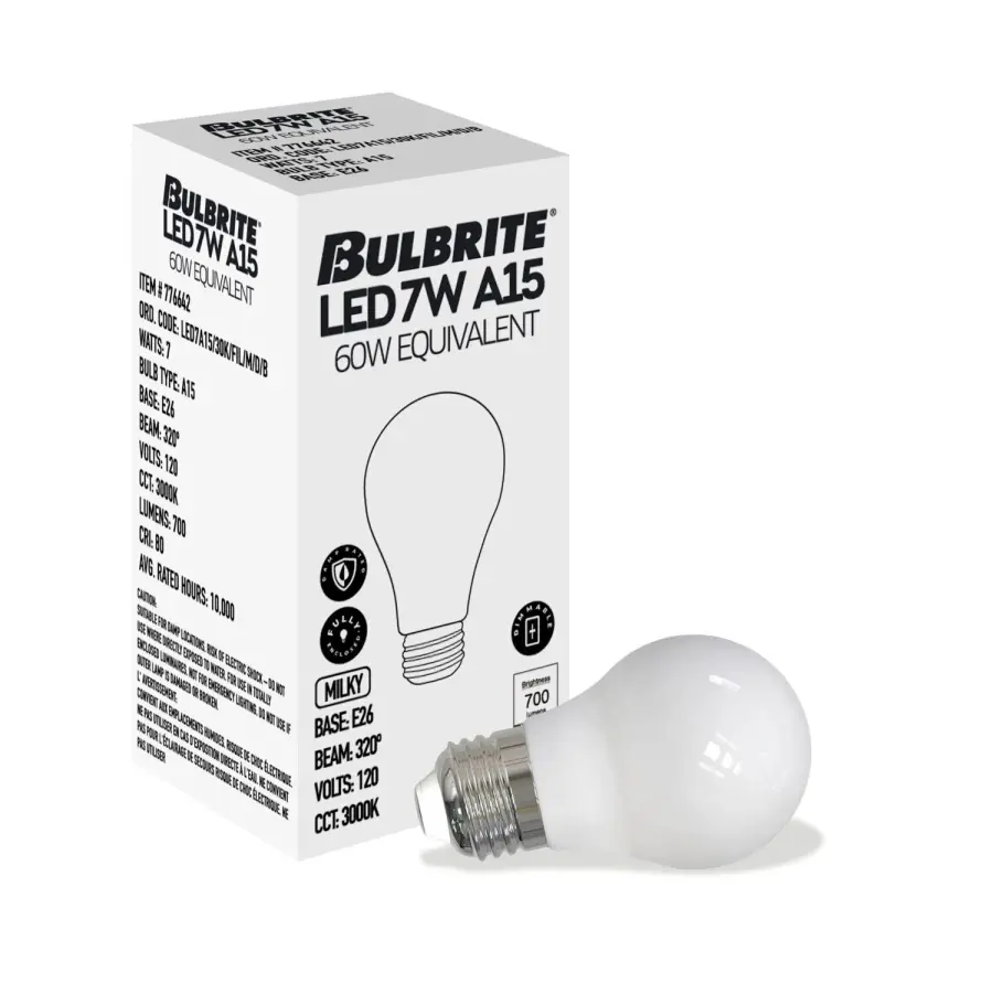 A15 LED Filament Bulb - Milky Finish - Image 2