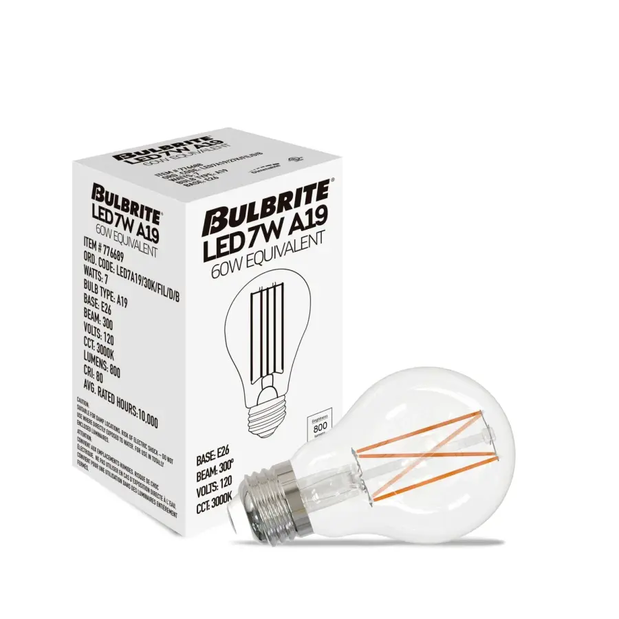 Filaments A19 LED Bulb - 60W Equivalent - Image 2