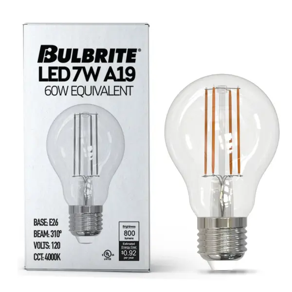Filaments A19 LED Bulb - Cool White 4000K - Image 3