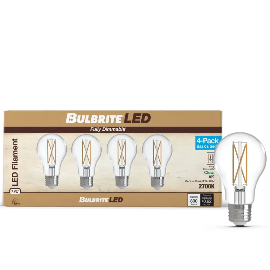 Filaments LED A19 Bulb 4-Pack - Image 2