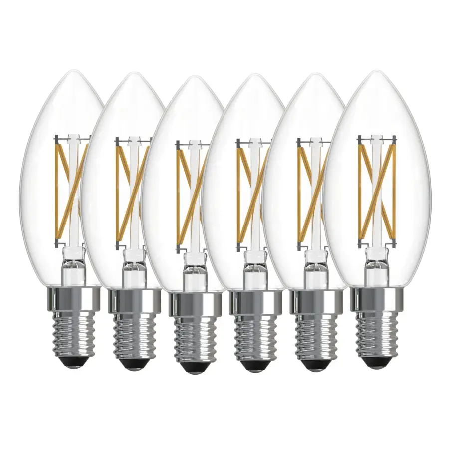 LED B11 Filament Bulb 6-Pack - Cool White 4000K - Image 1
