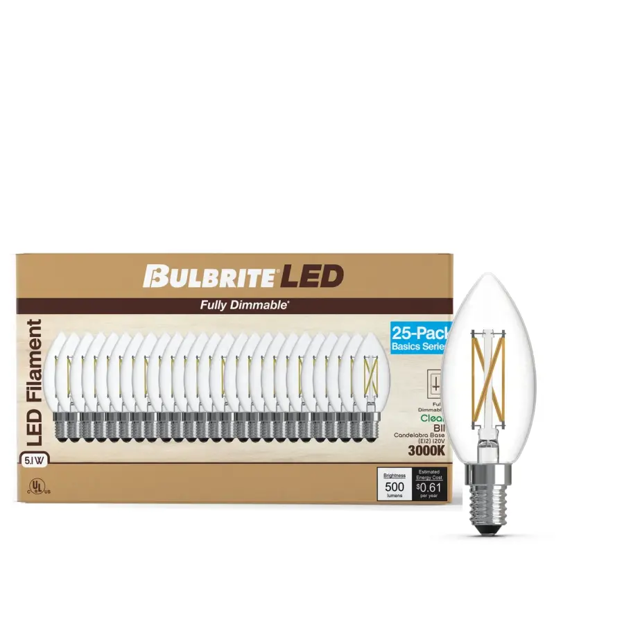 Filaments LED B11 Candelabra Bulb - 25 Pack - Image 2