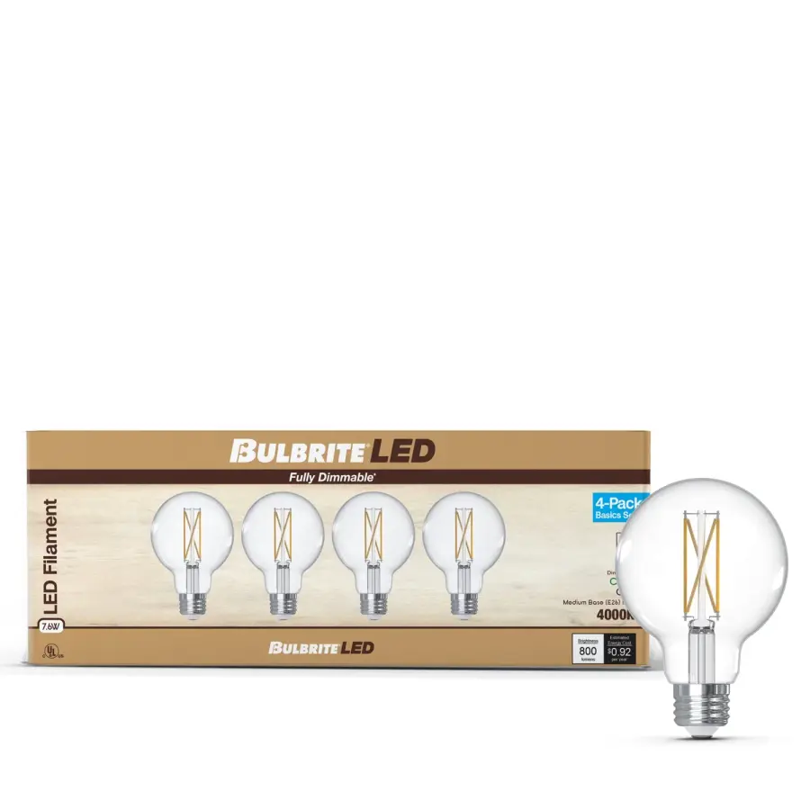 Filaments G25 LED Globe Bulb 4-Pack - Image 2