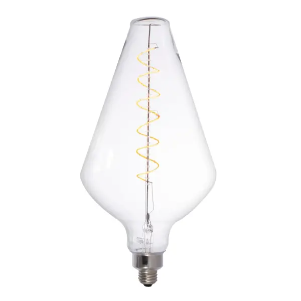This diamond-shaped LED bulb combines vintage aesthetics with modern LED technology. The spiral filament creates a warm 2200K glow perfect for ambient lighting, while the durable construction and dimmable feature offer versatility for any space.