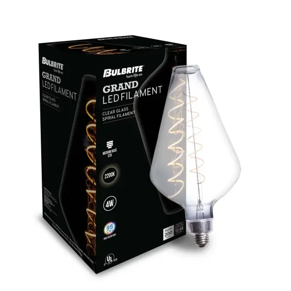 This diamond-shaped LED bulb combines vintage aesthetics with modern LED technology. The spiral filament creates a warm 2200K glow perfect for ambient lighting, while the durable construction and dimmable feature offer versatility for any space. - alternate view