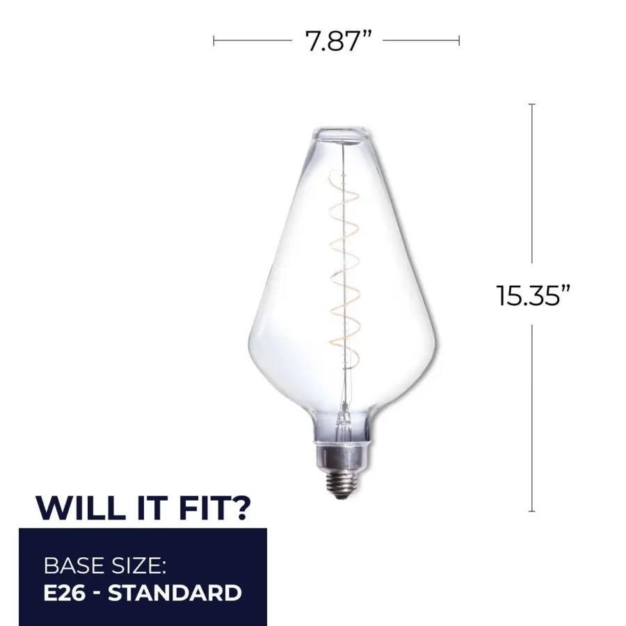 Diamond Shaped LED Filament Bulb - 4W 2200K - Image 5