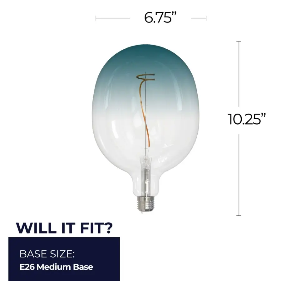Gradient Grand LED Filament Bulb - Clear to Blue - Image 5