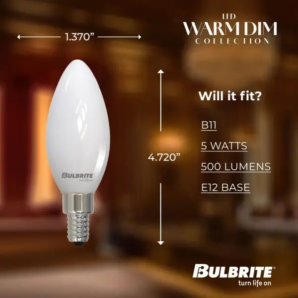 Warm Dim LED Filament Chandelier Bulb - Image 5