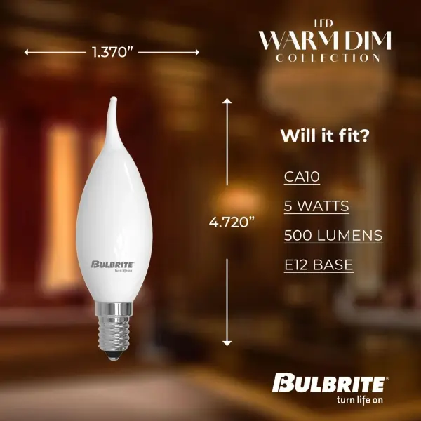Warm Dim LED Candelabra Bulb - Image 5