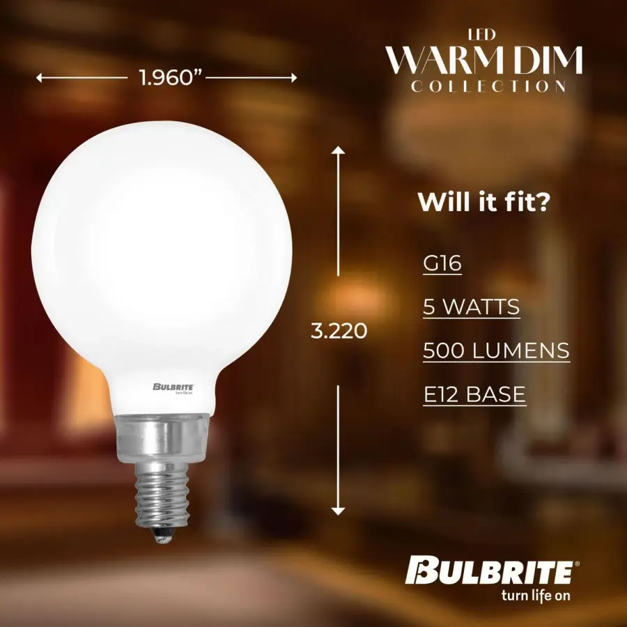 Warm Dim G16 LED Globe Bulb - Image 5