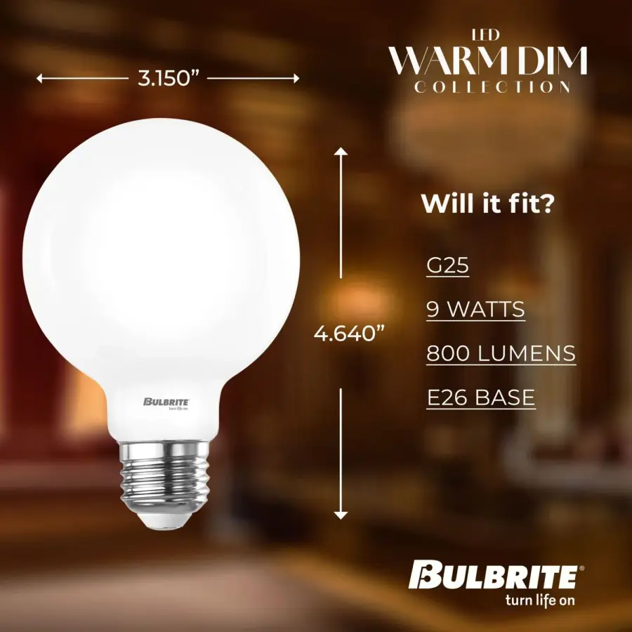 Warm Dim G25 LED Globe Bulb - Image 5